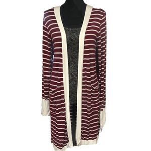 Stripe Midi Open Cardigan 